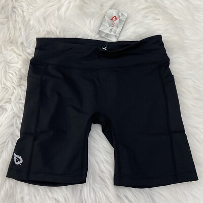 Baleaf womens NWT black cycling shorts stretch side pocket size S