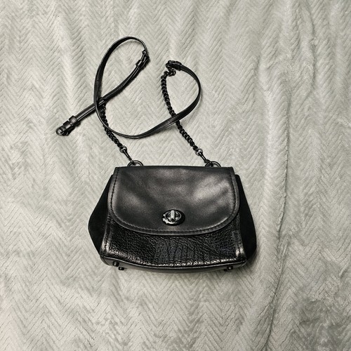 COACH Faye Crossbody Purse Bag All Black Pebbled Leather COACH Faye Crossbody Purse Bag All Black Pebbled Leather