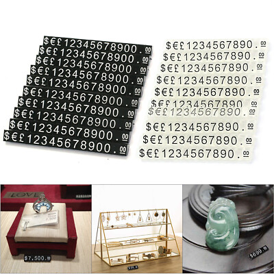 10x Price Tag Cube Assembly Number Angled Pricing Display Label Block Adjustable