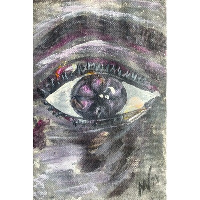 Eye Painting Portrait Original Art Pop Artwork Canvas Painting Small Acrylic Wal