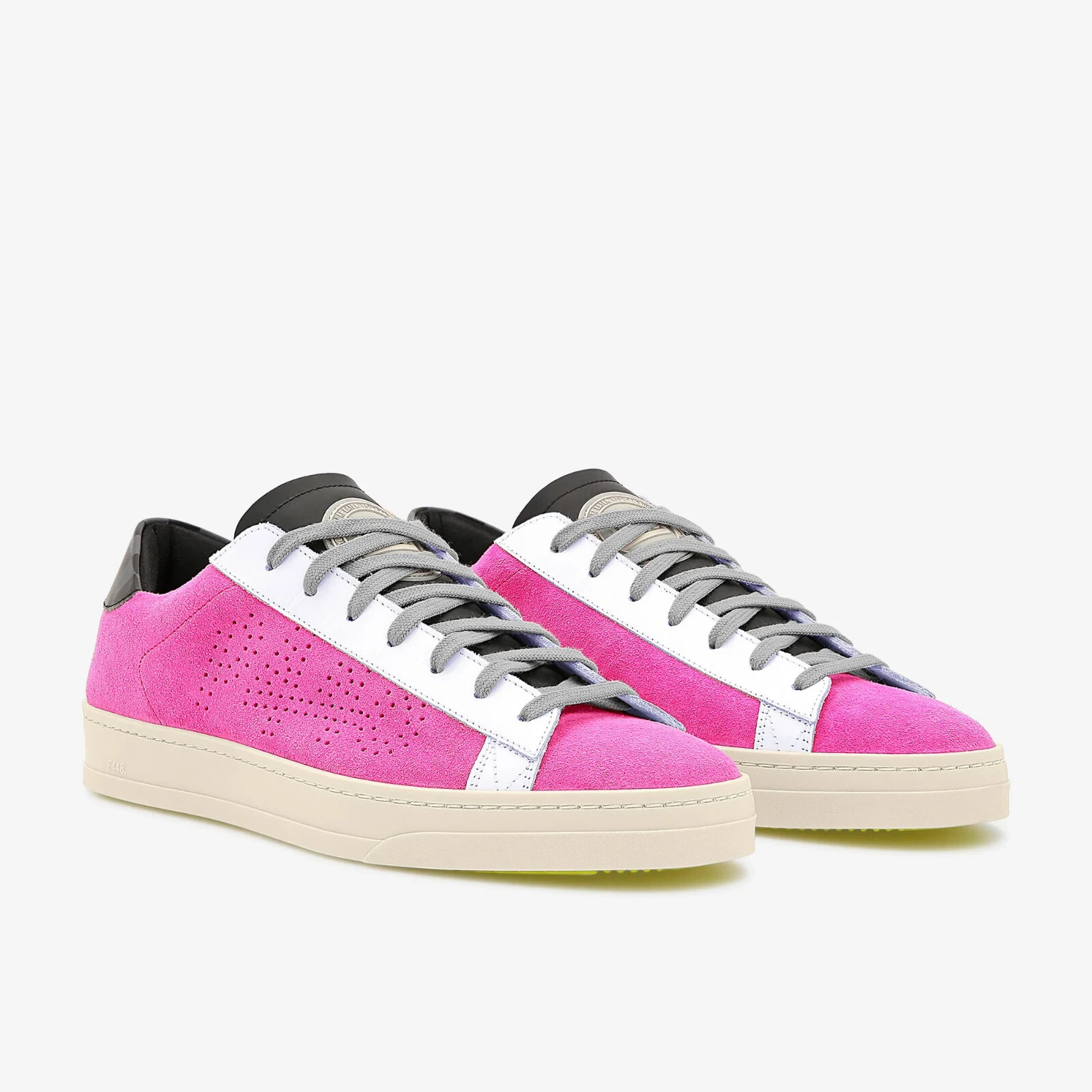 p4 P448 Jack Logo-Perforated Leather Sneaker FUSCIA Me SHOES