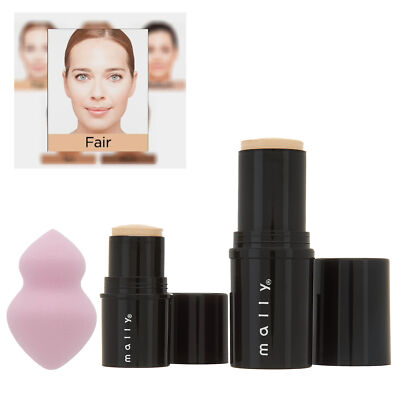 Mally Quick Fix Foundation & Concealer Stick w/Applicator FAIR Home & Away Set