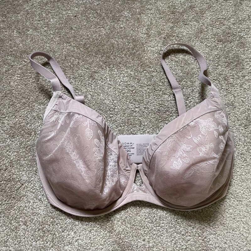 Soma Lightest Lift 32g Pink Perfect Coverage Convertible Underwire Bra