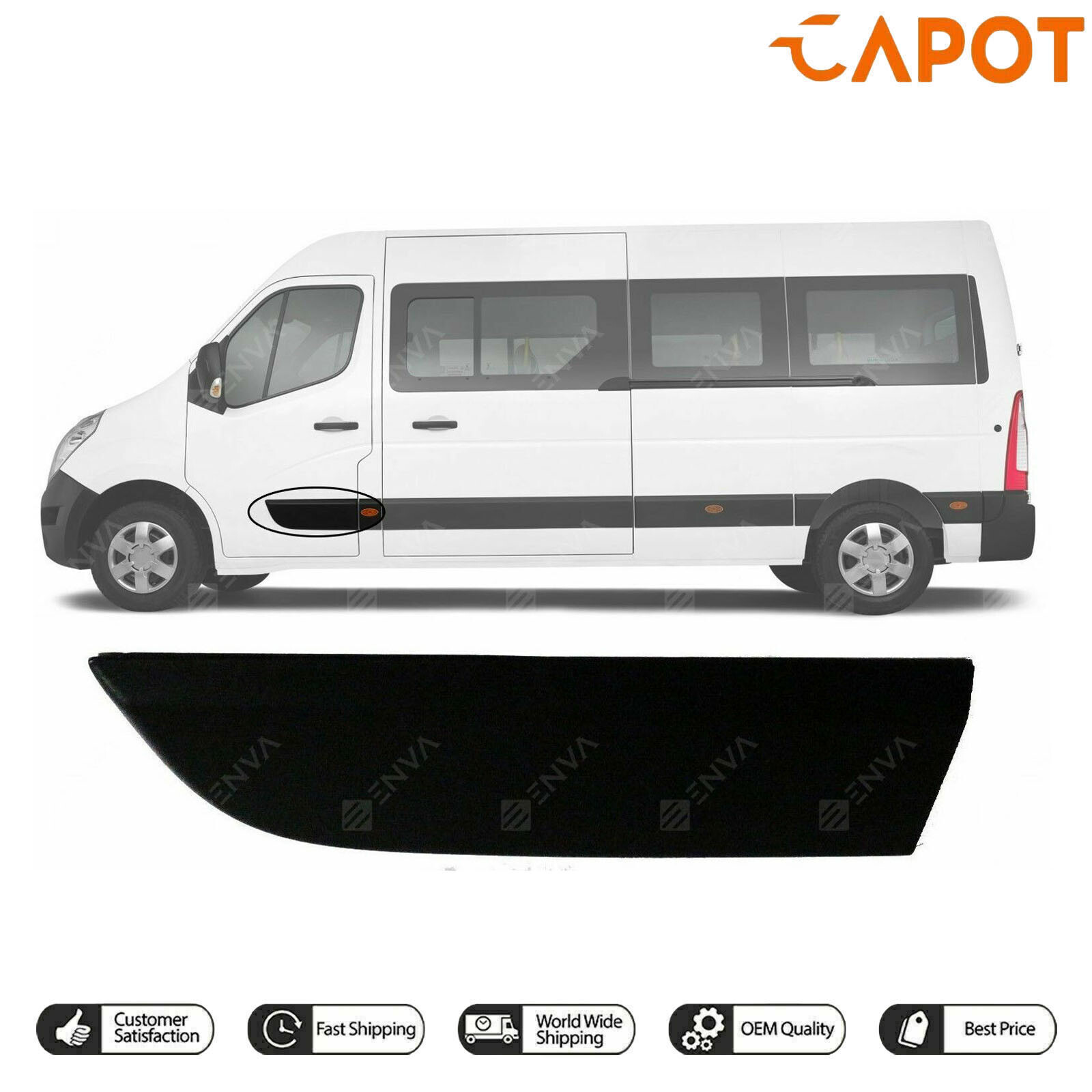 Left Side Moulding Strip Front Door Panel for Renault Master MK-III (2010-2016)