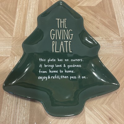 Rae Dunn Christmas Collection Christmas Tree ''THE GIVING PLATE'' Sharing Tray NIB