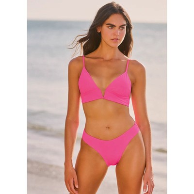Maaji Radiant Pink Parade Long Line Triangle Bikini Top NWT SIZE S