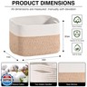 ICERZCZ Woven Cotton Rope Storage Basket for Organizing, Cute Decorative Baskets for Gifts Empty, Organizer Bins for Dog Toy, Baby Laundry, 15“×11”×9.5“, Off White and Brown