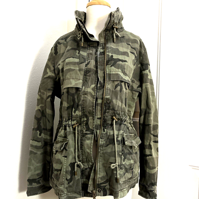 Forever 21 Womens Camouflage Jacket Size L Drawstring eBay