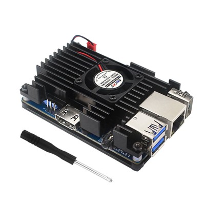 Aluminum Case with Cooling Fan Active Passive Radiator Kit for Orange Pi 3 LTS
