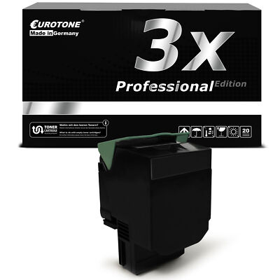 3x PRO Toner BLACK ersetzt Lexmark C540H1KG