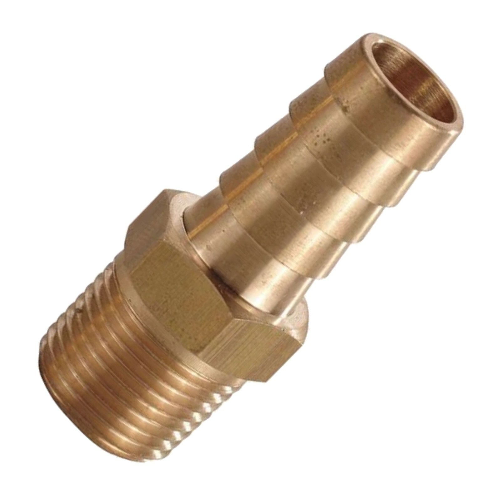 3/8" Brass Hose Barb Nipple X 1/4" Male NPT Threads for CO2, Gas, Air PACK OF 4