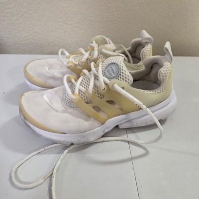 Nike Presto Youth Size 1 White Yellow Athletic Sneakers Shoes