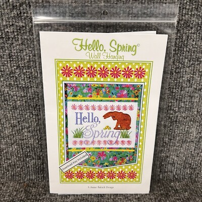 Brand New  Hello Spring  Wall Hanging Machine Embroidery Design Janine Babich