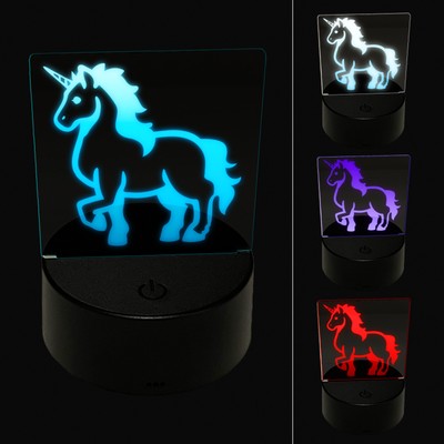Elegant Majestic Mythical Unicorn 3D Illusion LED Night Light Sign Lamp