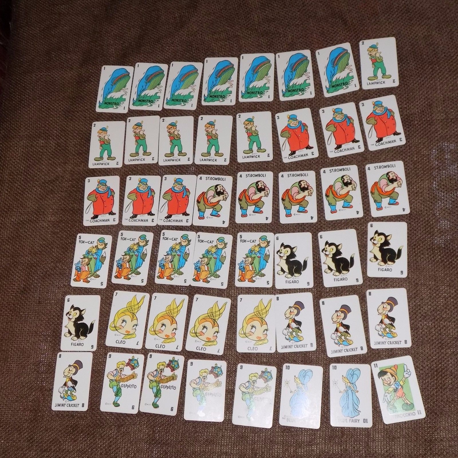 Pinocchio Miniature Playing Cards Walt Disney Game Vtg Russell Vol 2