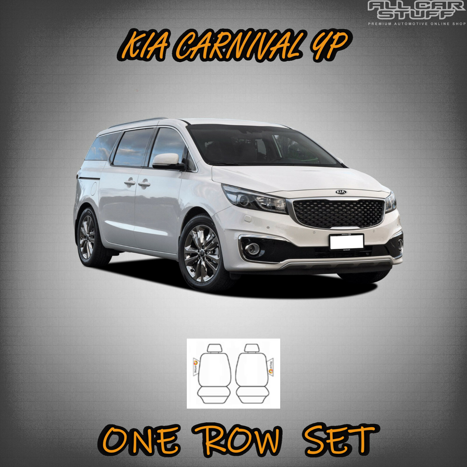 Premium Black Front Seat Covers for Kia Carnival Wagon YP from 12/2014