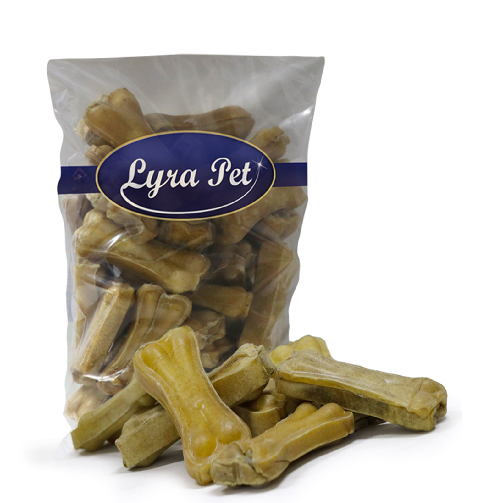 20 Kauknochen 7 cm Rinderhaut ca. 25 g Hundefutter Leckerli Snack Hund