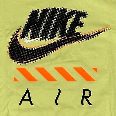 NIKE Air T Shirt Mens Large Pale Lime Short Sleeve Graphic Embroidered Logo New