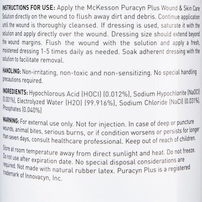 McKesson Puracyn Plus Wound Irrigation Skin Cleanser First Aid 16.9 oz 1 Count