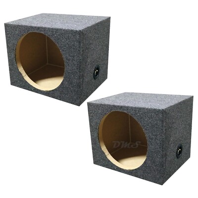 (2) QPower 12 Inch Heavy-Duty Sealed Car Audio Subwoofer Sub Box Enclosures 12in