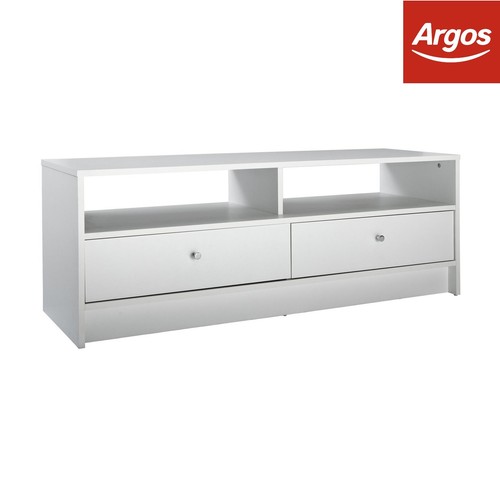 Argos Home Malibu 2 Drawer Wood Effect Tv Unit White Ebay