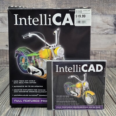 Activision IntelliCAD PC CD-ROM Full Featured Professional 2D/3D CAD Big Box EUC