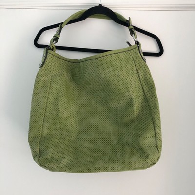 Victoria Faux Seude Leather Green Hobo Purse Crossbody Vegan New