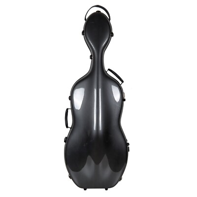 Crossrock Ultra-Light Fiberglass Case with Wheels-Fits 4/4 Full-Size Cello Black