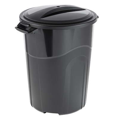 Hyper Tough 32Gallon Heavy Duty Plastic Garbage Can,Included Lid, Indoor/Outdoor