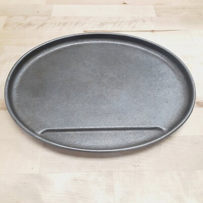 New DISCONTINUED Lodge Cast Iron ''AJSP'' Au Jus Steak Platter Plate Skillet