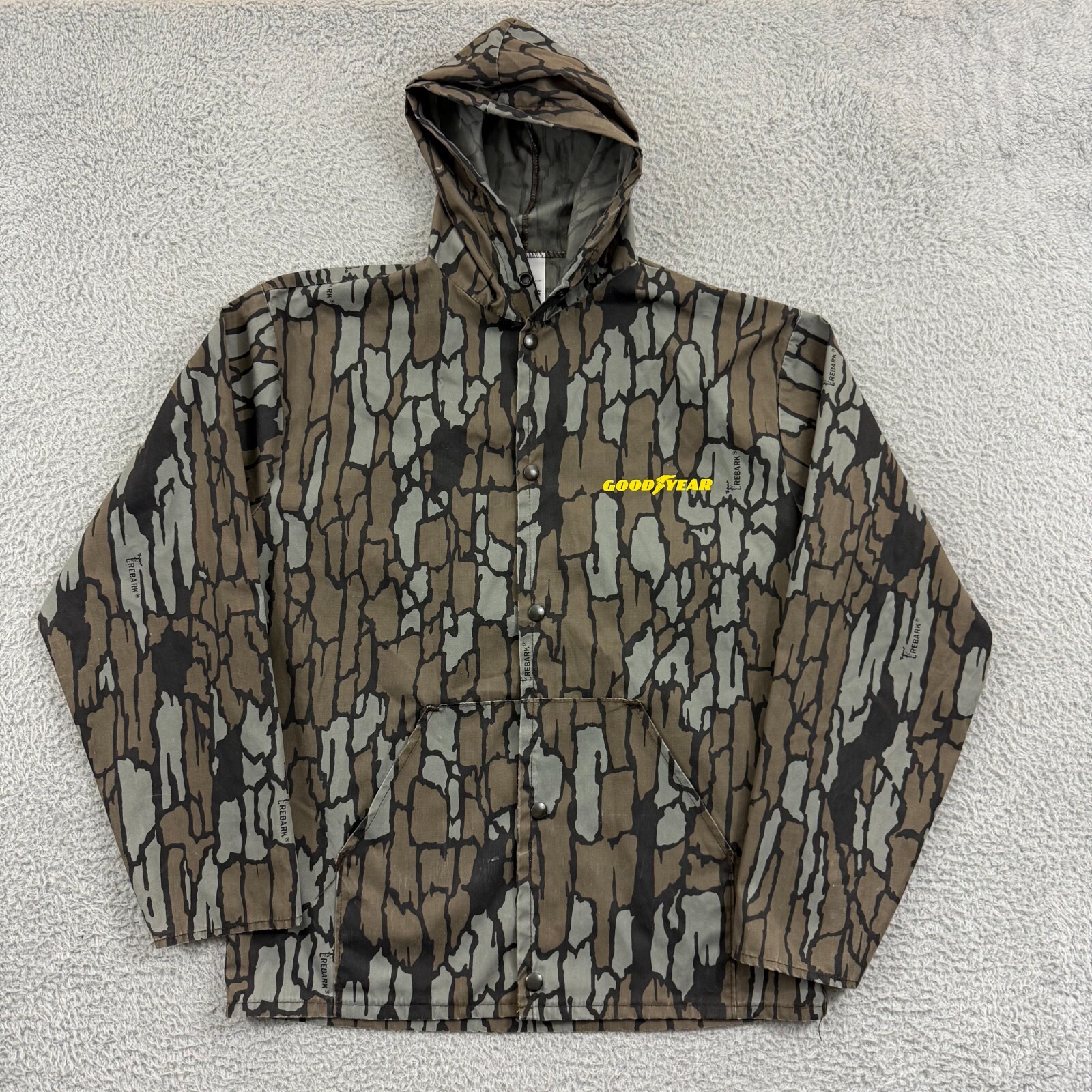 Vintage Trebark Jacket Mens Medium Realtree Camo Snap 80s