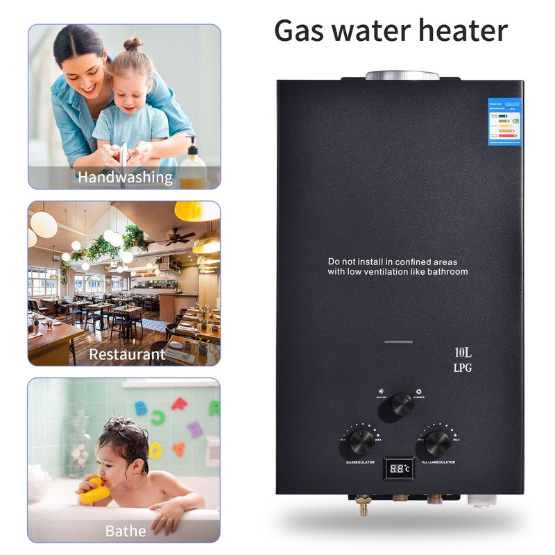 10L LPG Propane Gas Hot Water Heater Shower Portable Instant Camping Outdoor RV