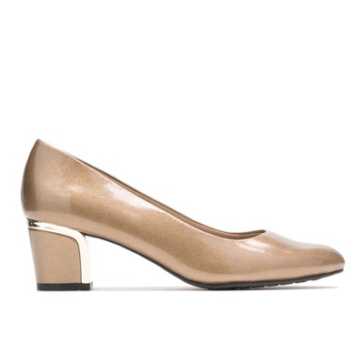 Женский мягкий стиль Deanna Gold Cross Hatch Patent / Gold Heel Каблук 9,5 м