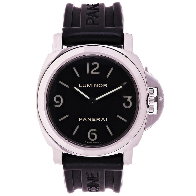 Panerai Men's Luminor Base Acciaio OP6727 Manual Wind Black Rubber