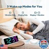 Netzu Loud Alarm Clock for Heavy Sleepers, Plug-in RGB Vibrating Alarm Clocks with Bed Shaker, 5 Dimmers, 2 Alarms and Snooze for Bedrooms Hearing Impaired Deaf Adults (White)