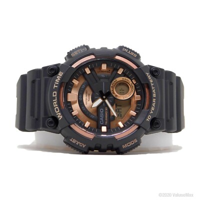 Casio AEQ110W Mens Wristwatch Telememo 30 Monotone metallic 3D dial  