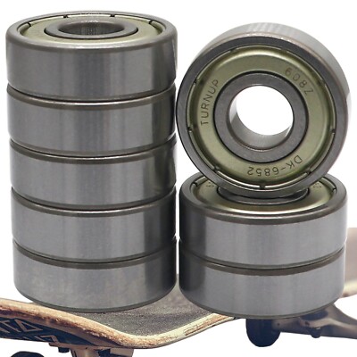 (8 PCS) 608-ZZ Ball Bearing 8x22x7 Dual Shielded Metal Chrome Skateboard 608Z