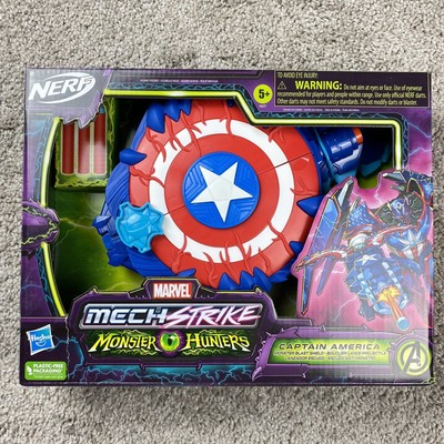 Marvel Avengers NERF Mech Strike Captain America Blast Shield Monster Hunter