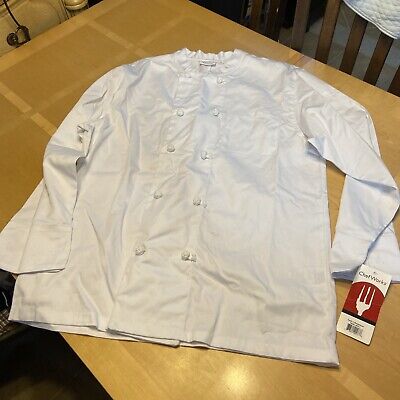 Chef Works Coat Jacket Large White Mens Culinary Cook