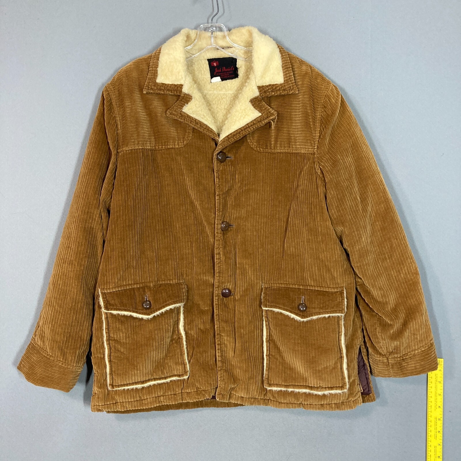 Vintage 70s Faux Sherpa Lined Corduroy Jacket Ranch Coat