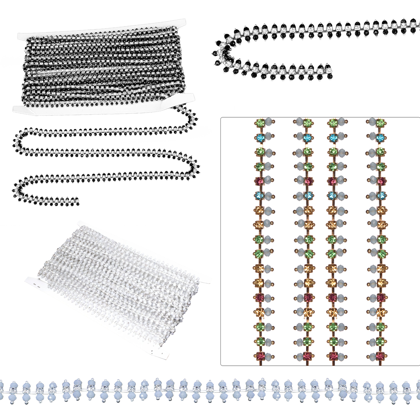 1 Meter Crystal Rhinestone Diamante Trim Chain Crafts Jewellery Making Bracelet