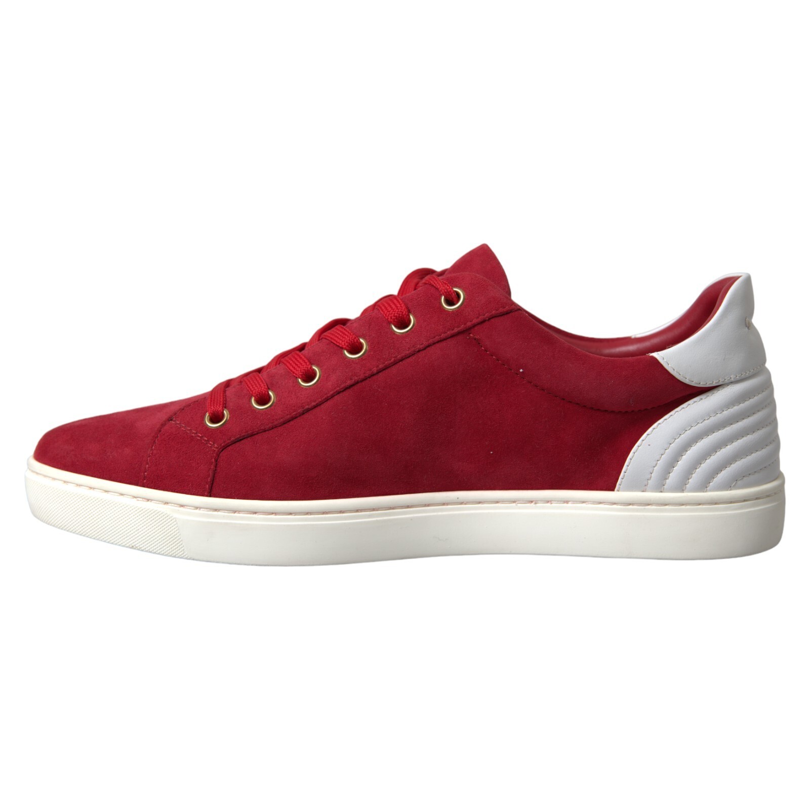 Pre-owned Dolce & Gabbana Shoes Sneakers Red Suede Leather Men Low Top Eu41 / Us8