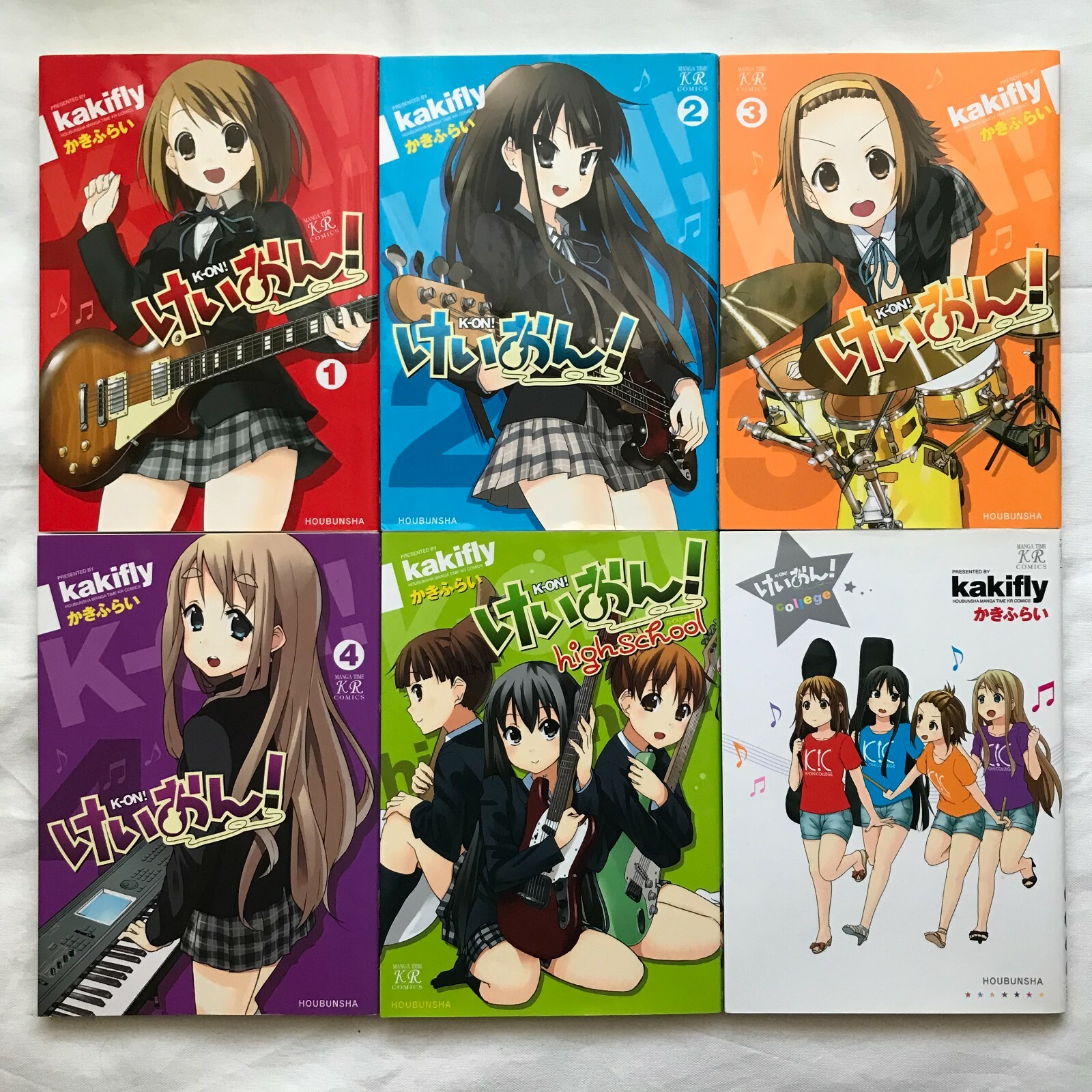 K-ON! Vol. 1-4 + High school + College Comic Manga 6 Volumes K-ON! Vol. 1-4 + High school + College Comic Manga 6 Volumes