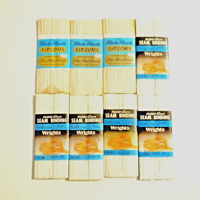 Vintage Rick Rack & Seam Binding Packs Wright's & J.&P. Coats