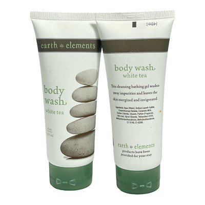 Earth Elements Body Wash White Tea 4oz./120ml New; LOT OF 2