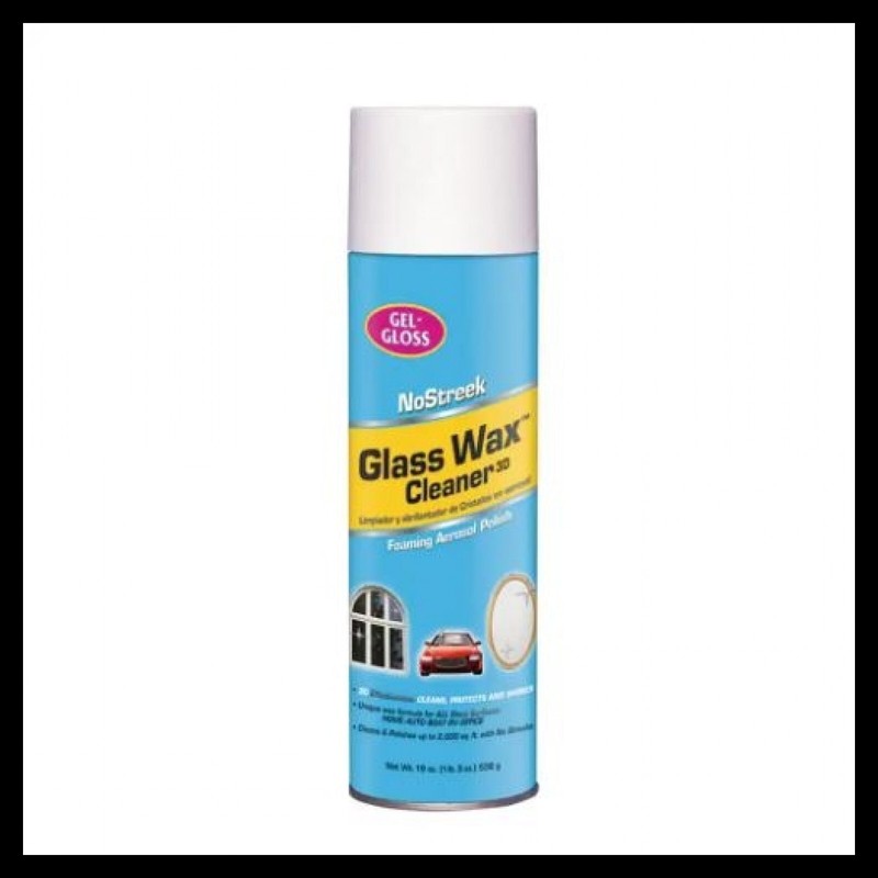 No Streek Glass Wax Cleaner, Foaming Aerosol Polish, 19 oz.