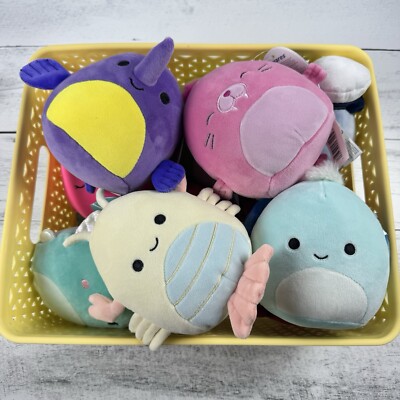 Squishmallows Lot of 12 Sealife Plush Shrimp Whale Walrus More Soft Plush New