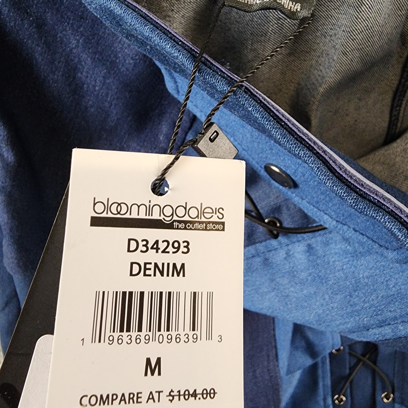 Gracia Criss Cross String Mini Dress Women's M Denim Sleeveless Side Zip Closure - Picture 11 of 14