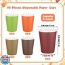 URATOT 60 Pieces 9 Ounce Disposable Paper Cups Autumn Color Party Cups Thanksgiving Fall Drinking Cups for Party, DIY, and Holiday, 5 Colors