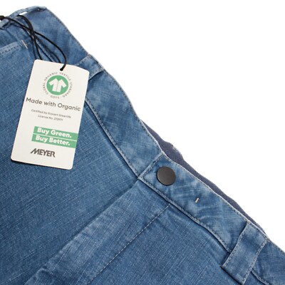 Meyer NWT Chinos / Casual Pants Size 50 34 US Roma In Solid Blue Deinm